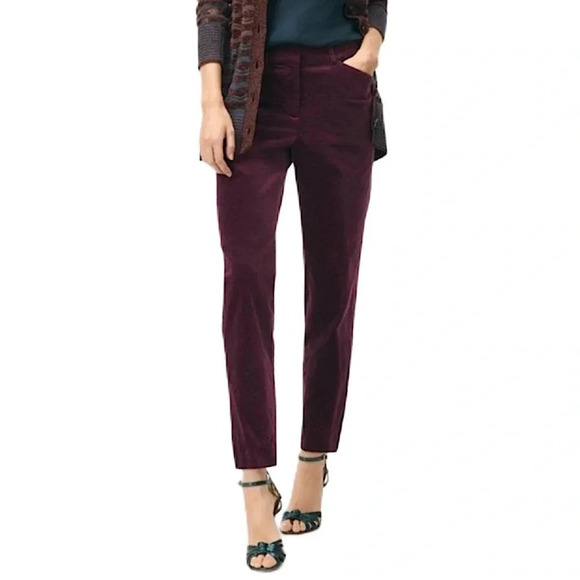 {Brooks Brothers} High Waist Tapered Straight Leg Size Zipper Velvet Dress Pants - Picture 1 of 5